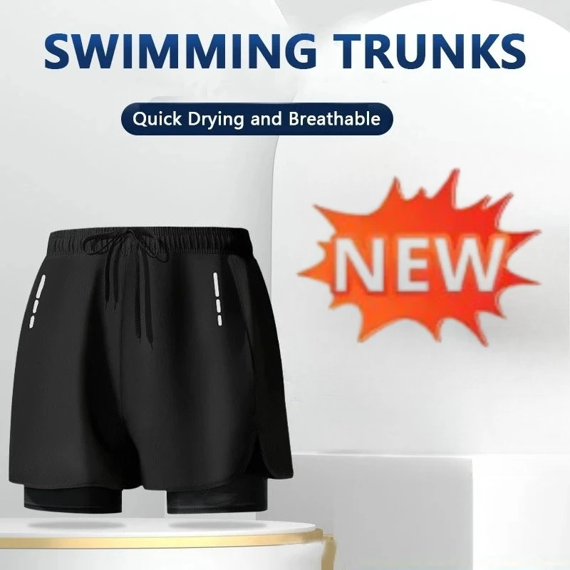 Swim Trunk Quick Dry - Herren-Badehose 2-in-1, schnelltrocknende Strandshorts, Boardshorts mit