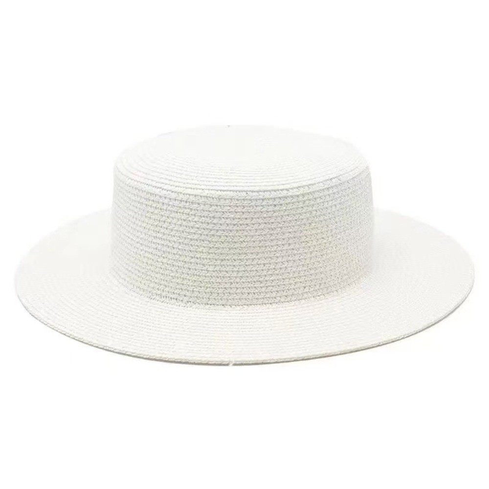 Bucket Hat Straw - Modischer Strohhut mit breiter Krempe, handgewebter