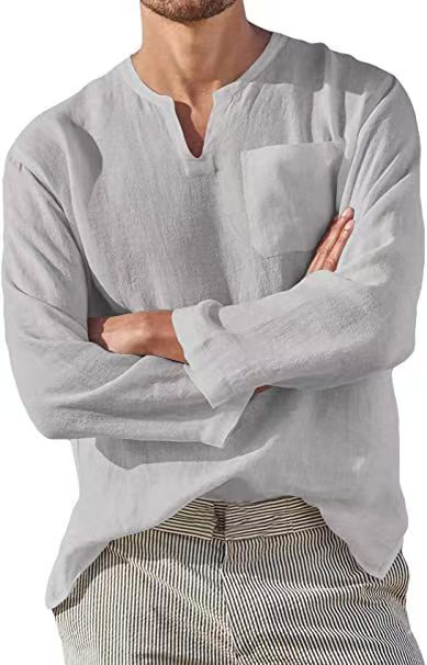 Herren Baumwoll-Leinen-Hemd, G – Linen Shirt Breathable Bewertung und Preis